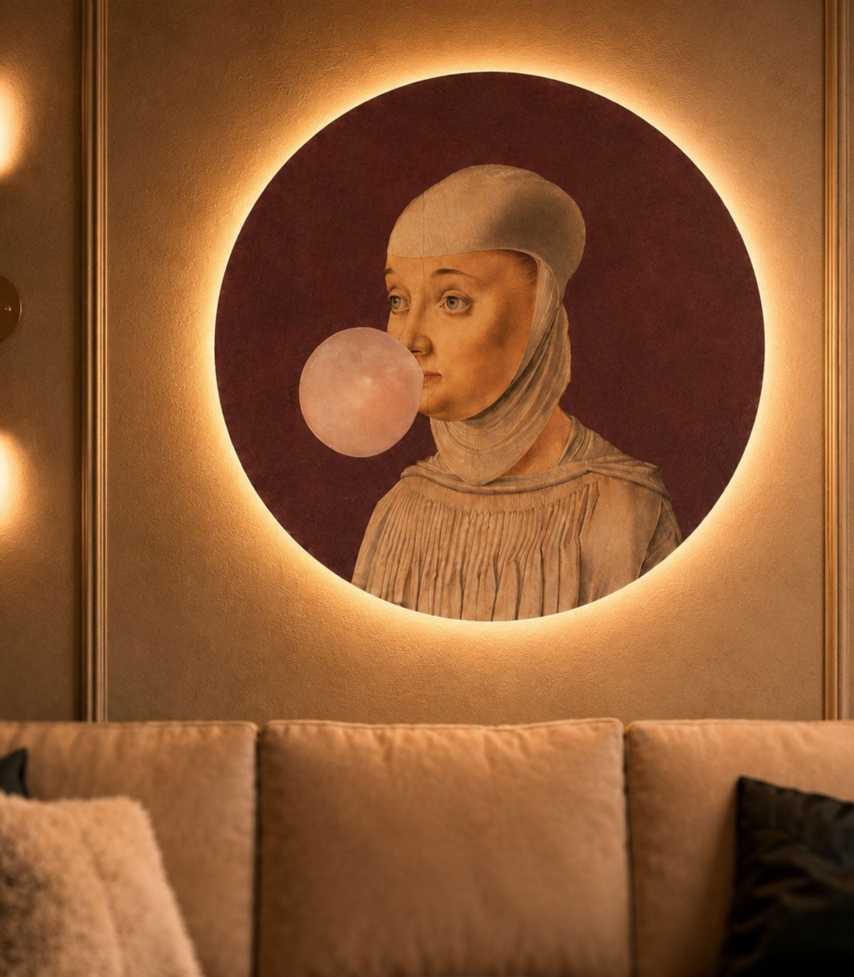 Dots Lighting Woman with Bubble Gum Eggplant