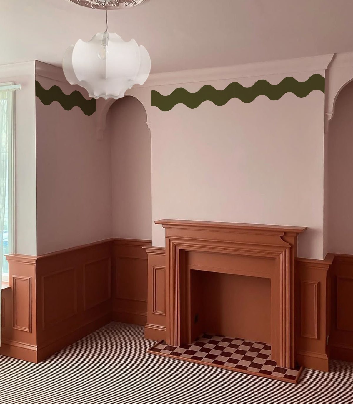 Border Double Wave Deep Olive - Wallcolors®