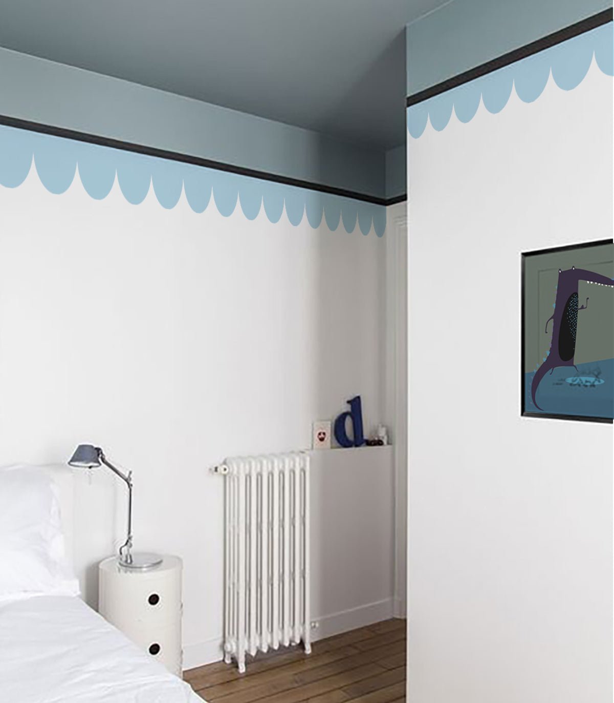 Border Seashell Sky Blue - Wallcolors®