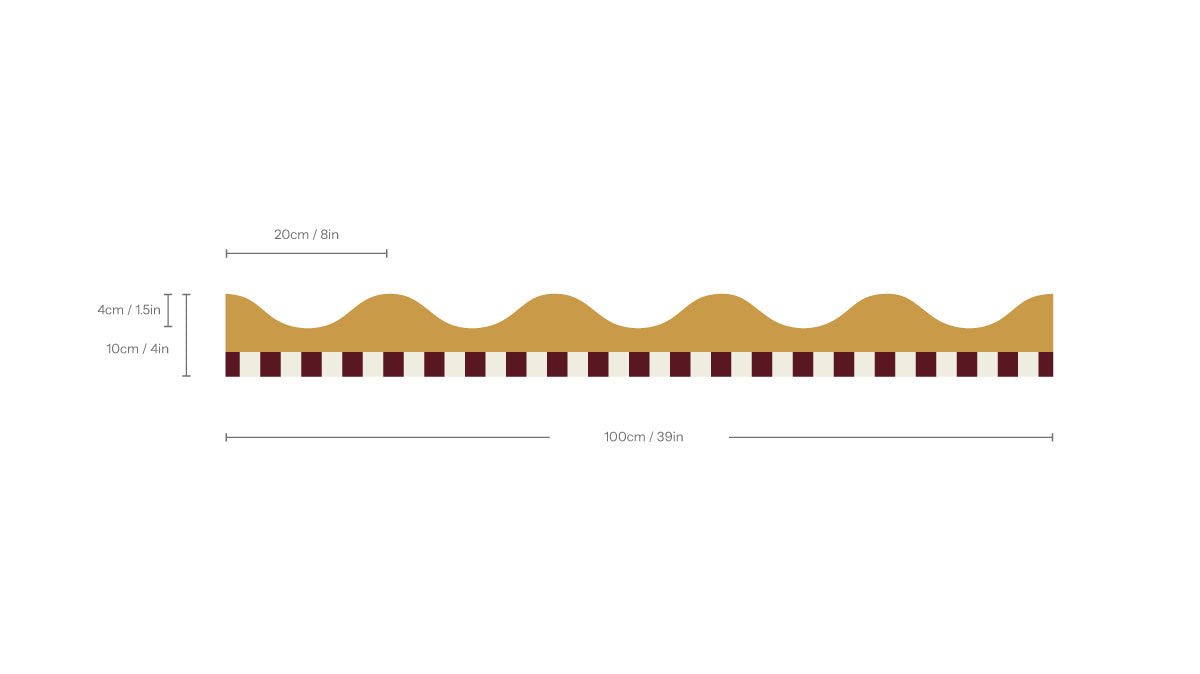 Border Waves Play Honey Amber - Wallcolors®