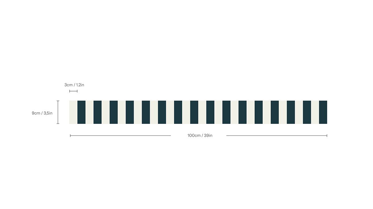 Border Stripe Midnight Teal - Wallcolors®