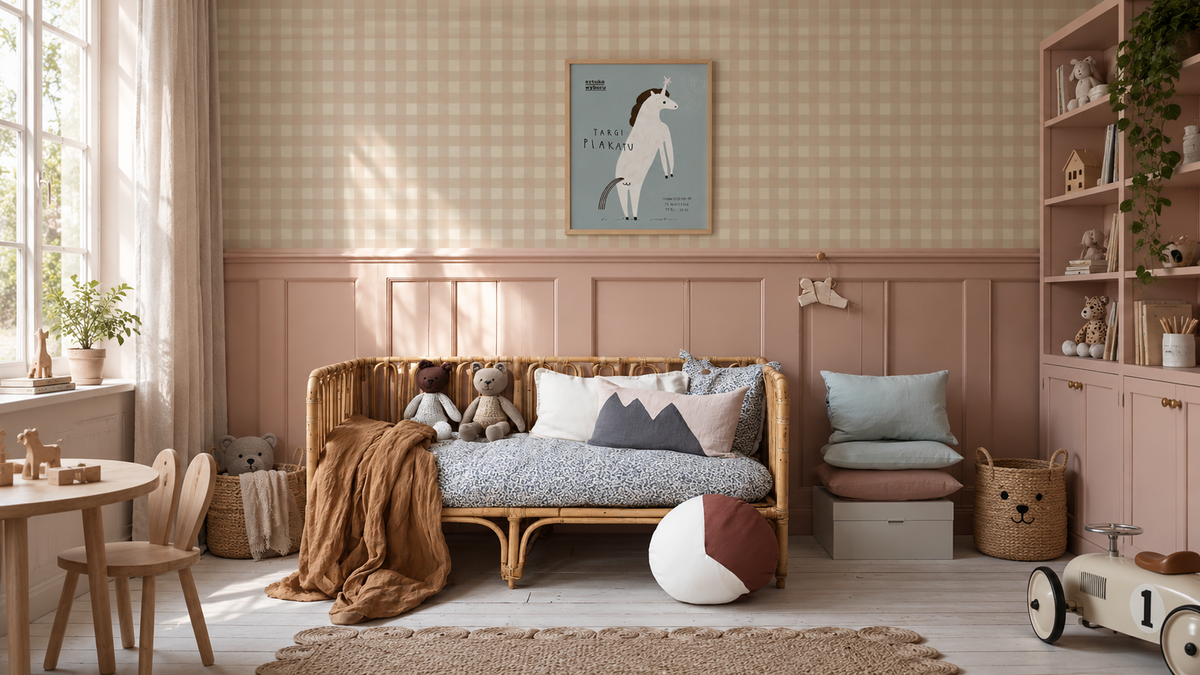Tapeta Checks Sand Beige