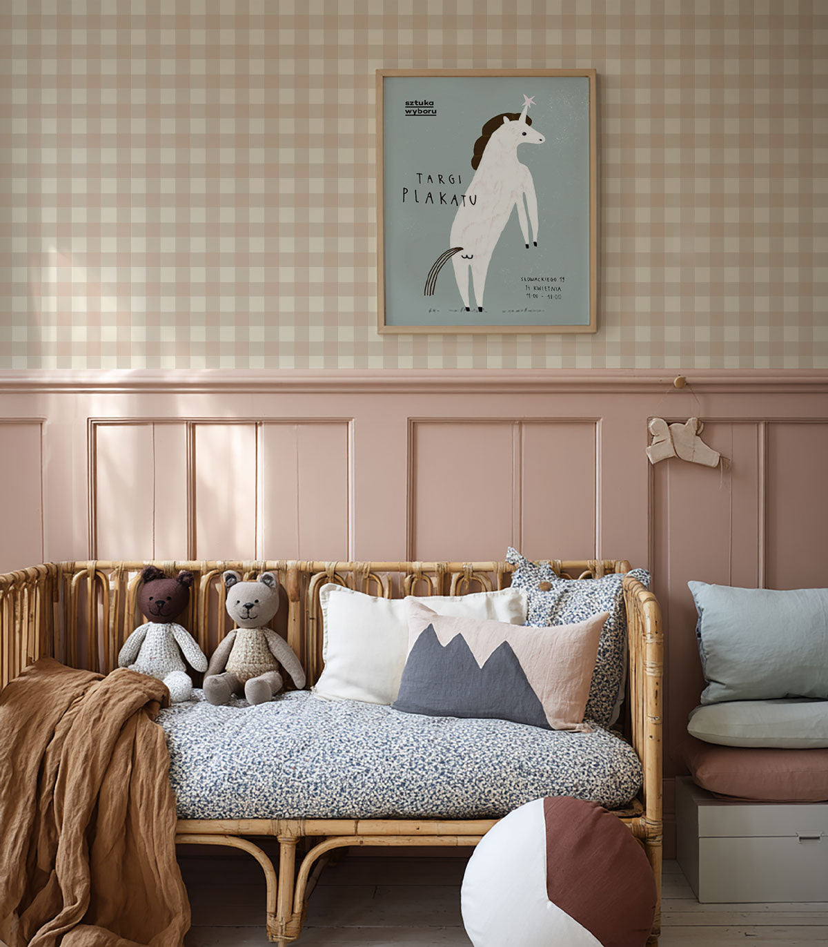 Tapeta Checks Sand Beige