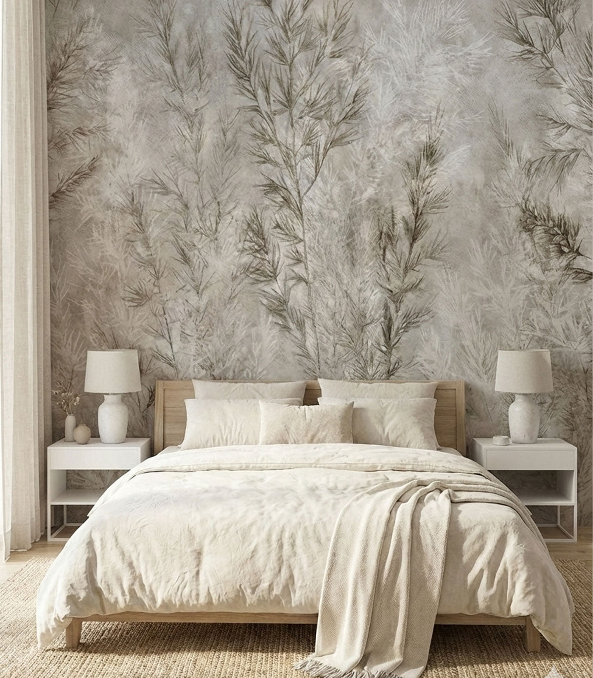 Tapeta Dry grass grey