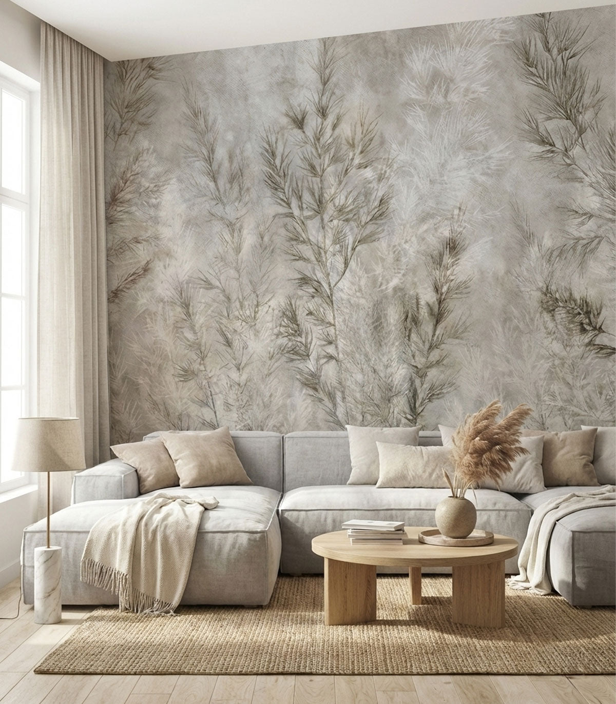 Tapeta Dry grass grey