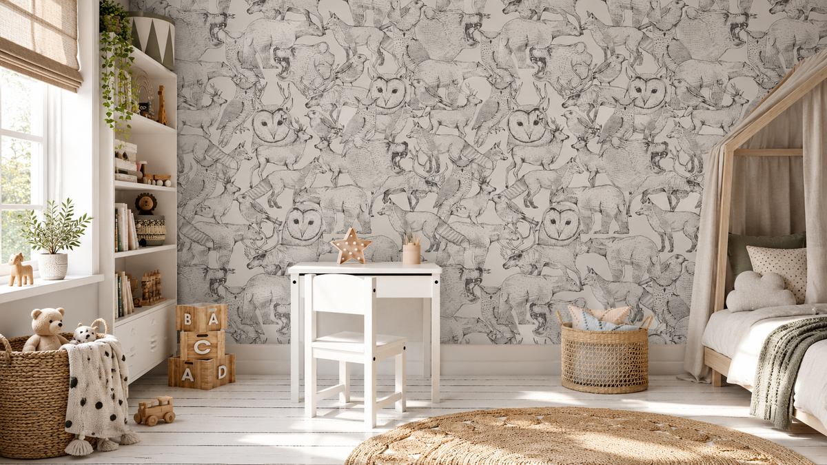 Tapeta Forest Friends Grey