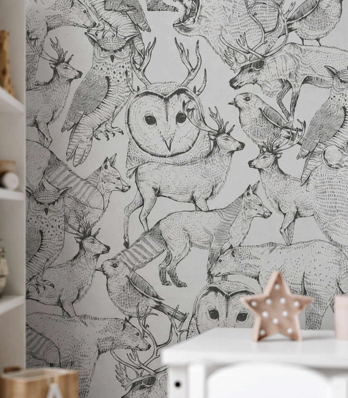 Tapeta Forest Friends Grey