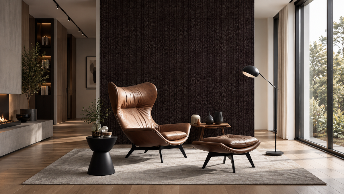 Tapeta Herringbone Burgundy