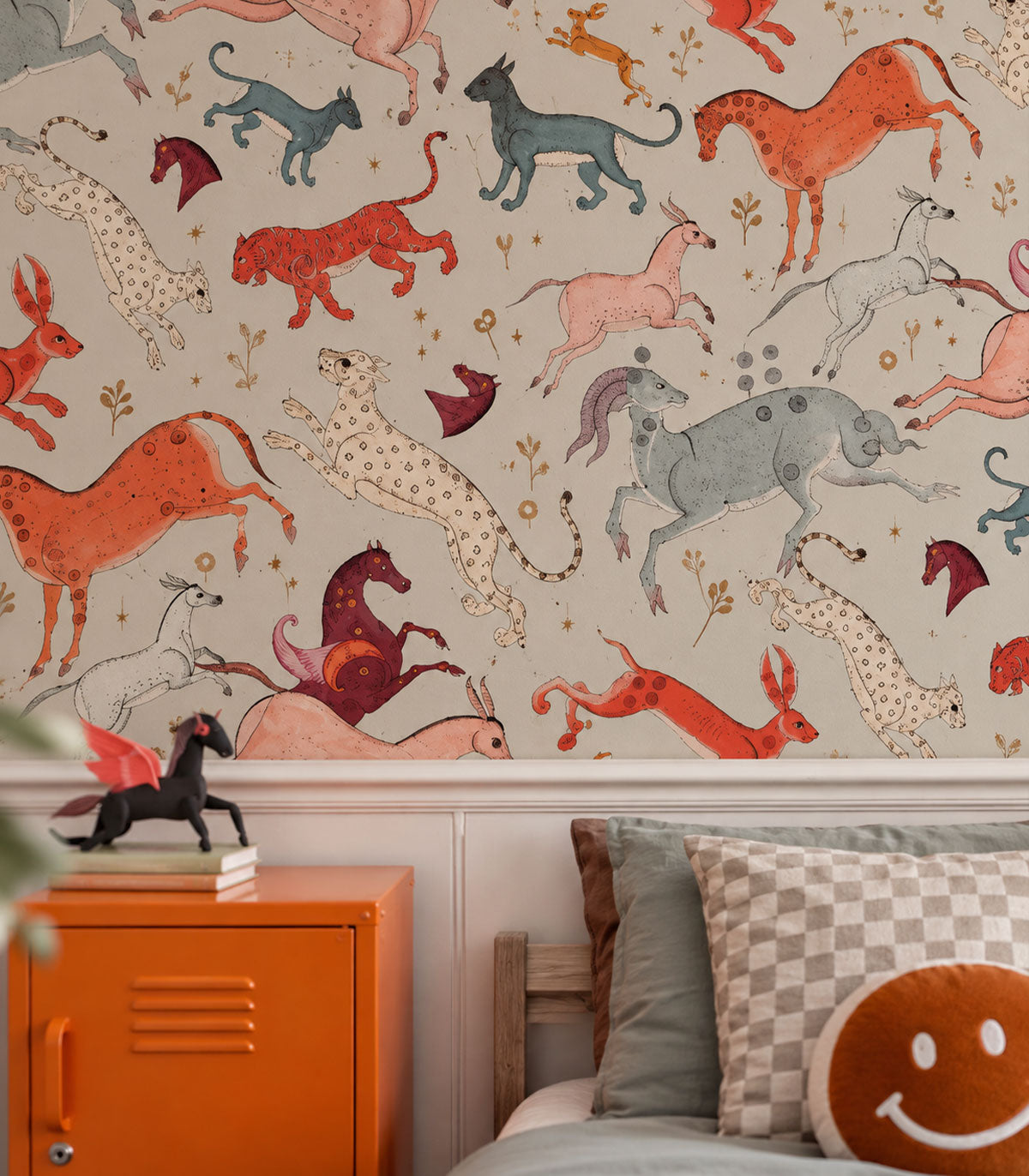 Tapeta Oriental Animals Light Blue