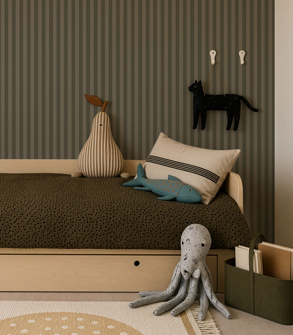 Tapeta Stripe Forest Sage
