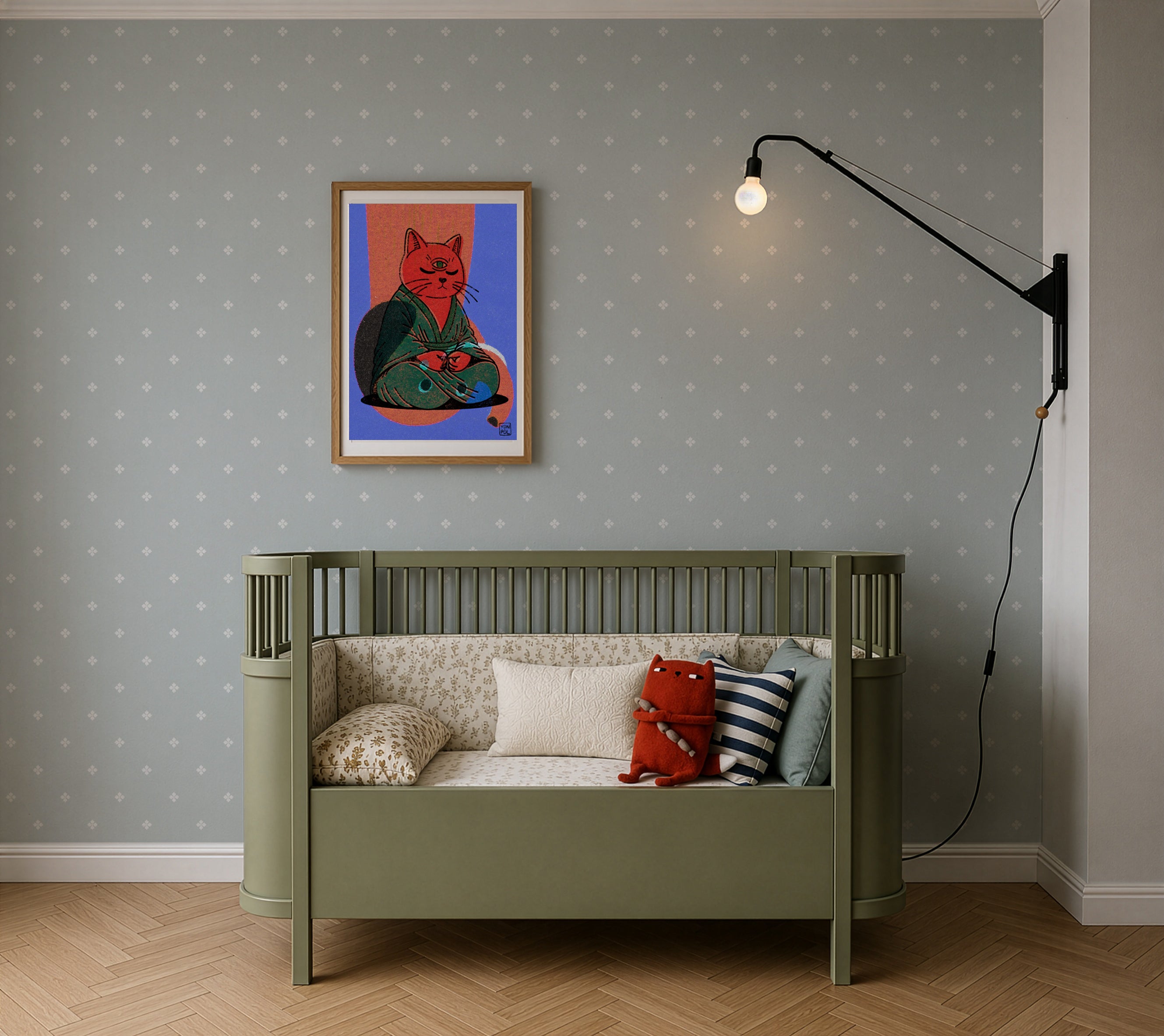 Tapeta Tiny Blossoms Nordic Mist