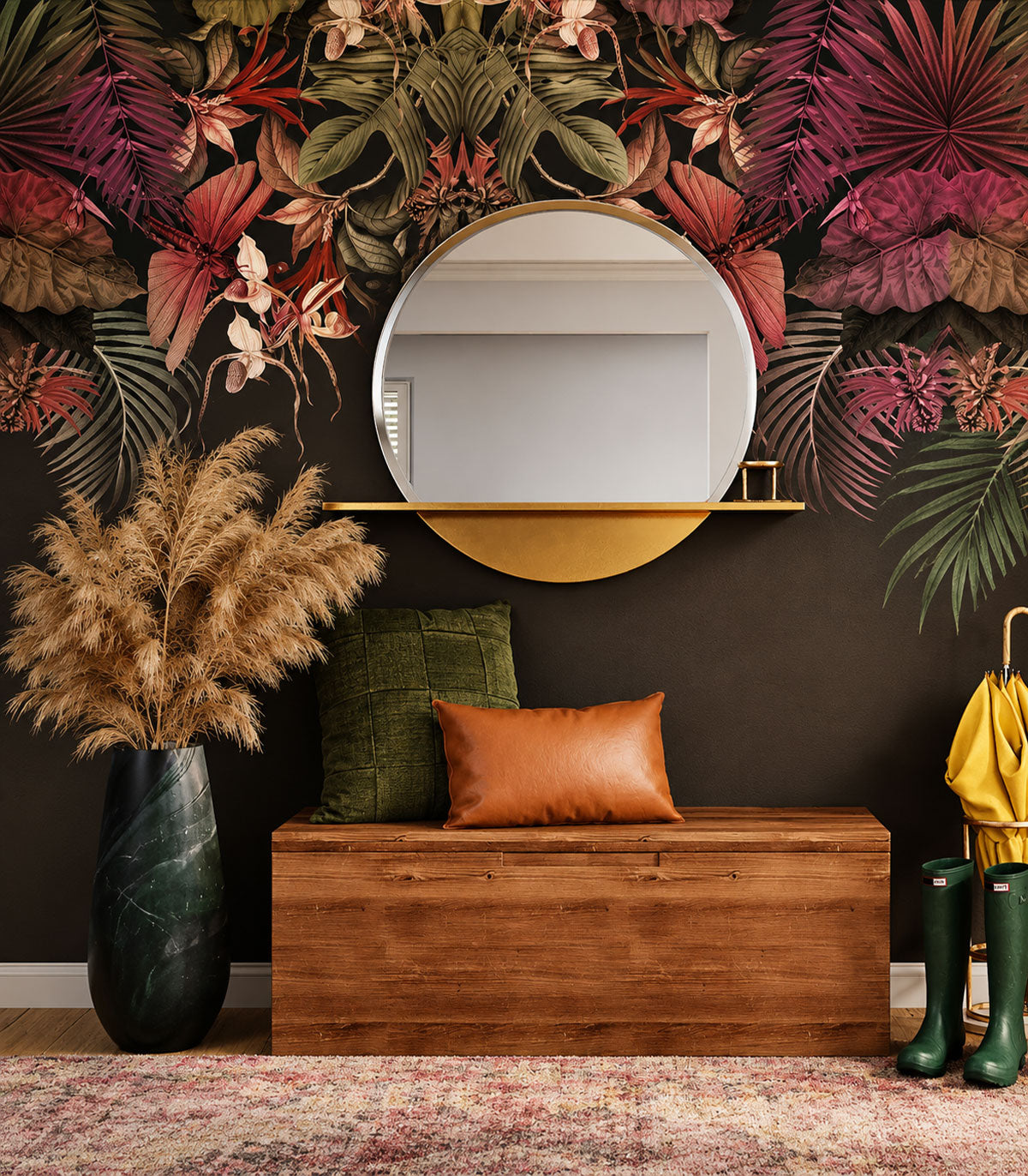 Tapeta Tropical Composition Pink