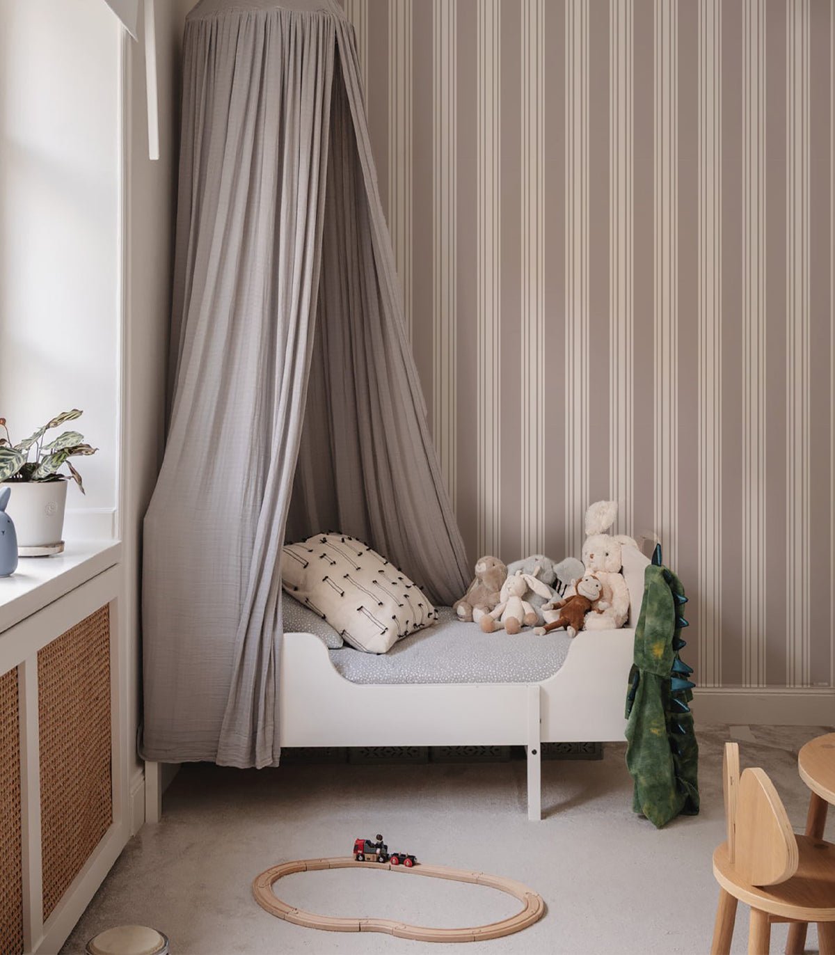 Tapeta Woven Stripe Stone Taupe - Wallcolors®