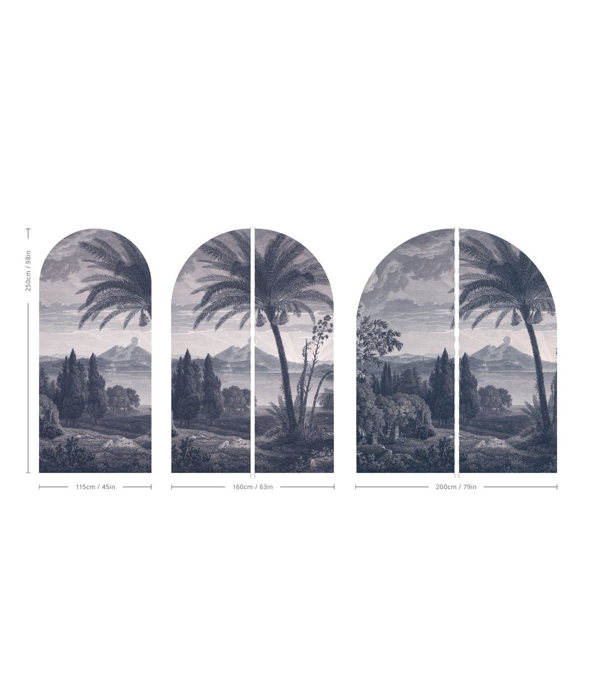 Arch Tropical Volcano Vista blue - Wallcolors®