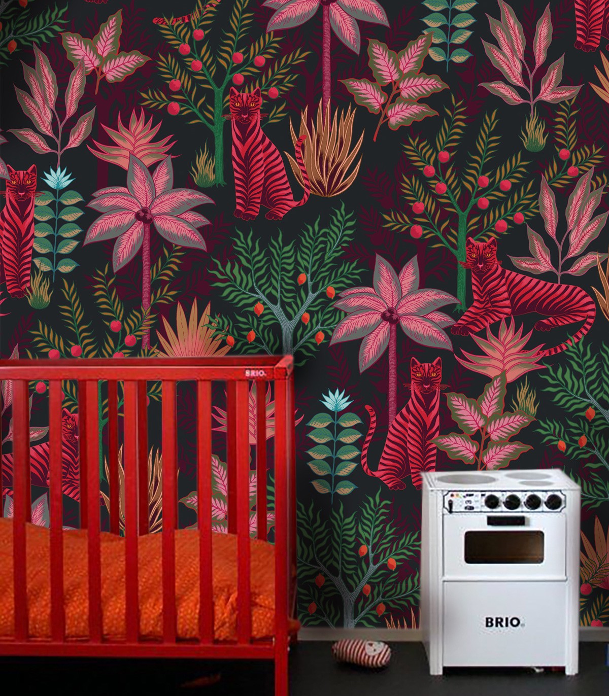 Tapeta Gold Tigers Black