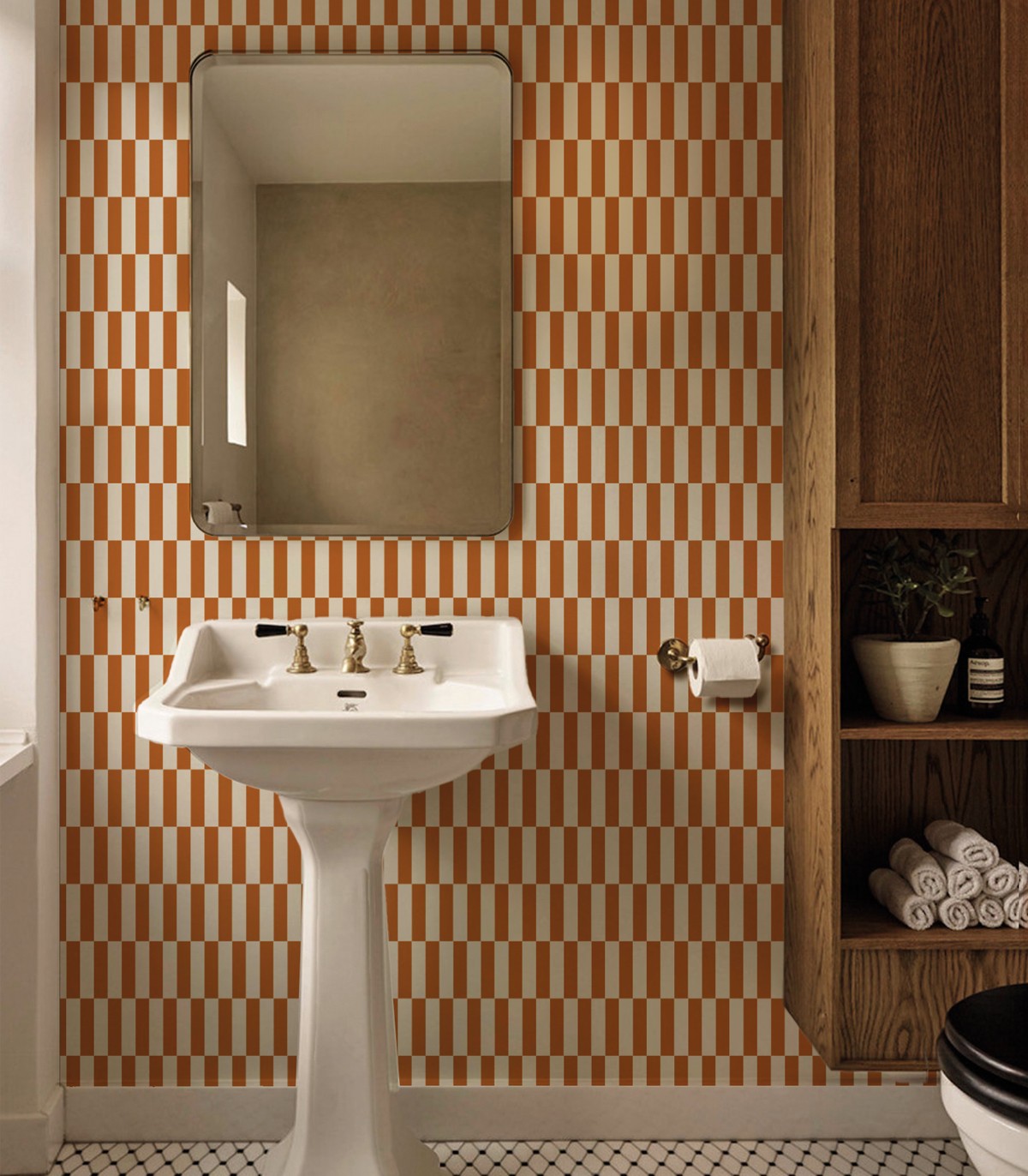 Tapeta Tetris Stripe Terracotta