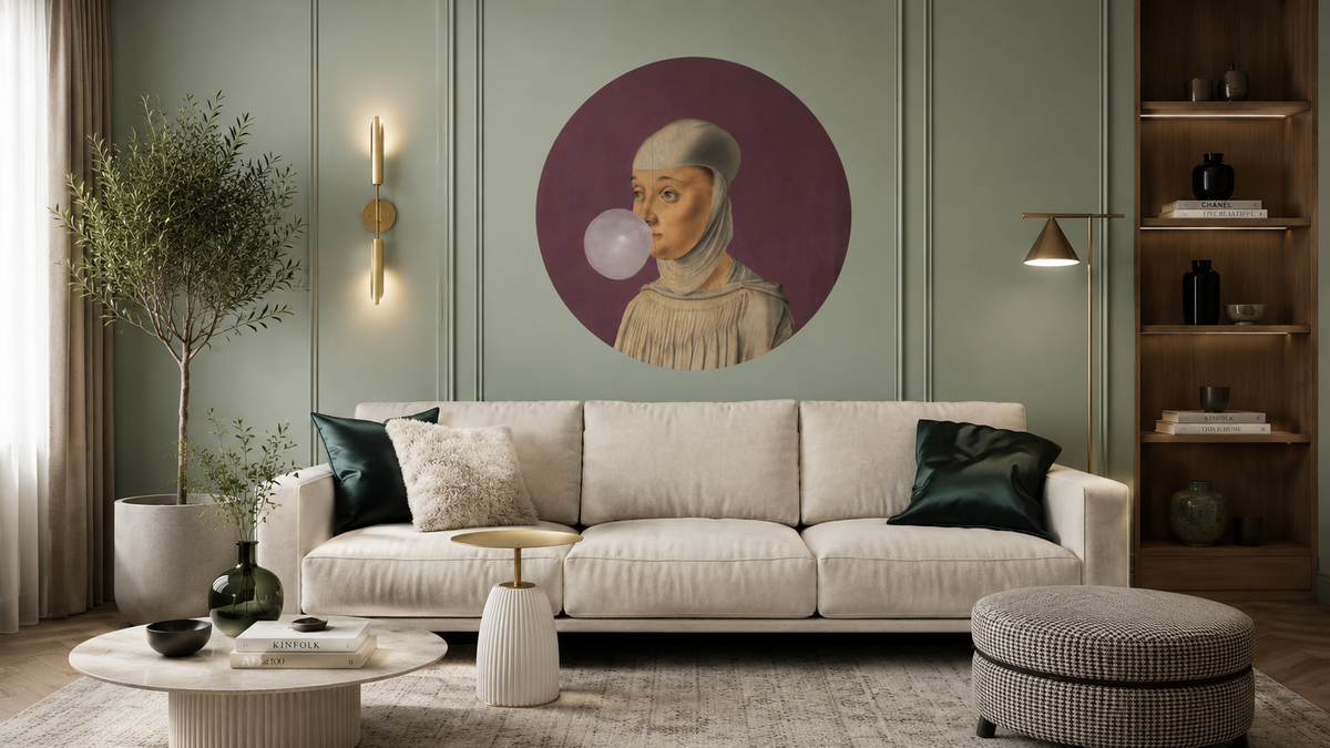 Dots Lighting Woman with Bubble Gum Eggplant