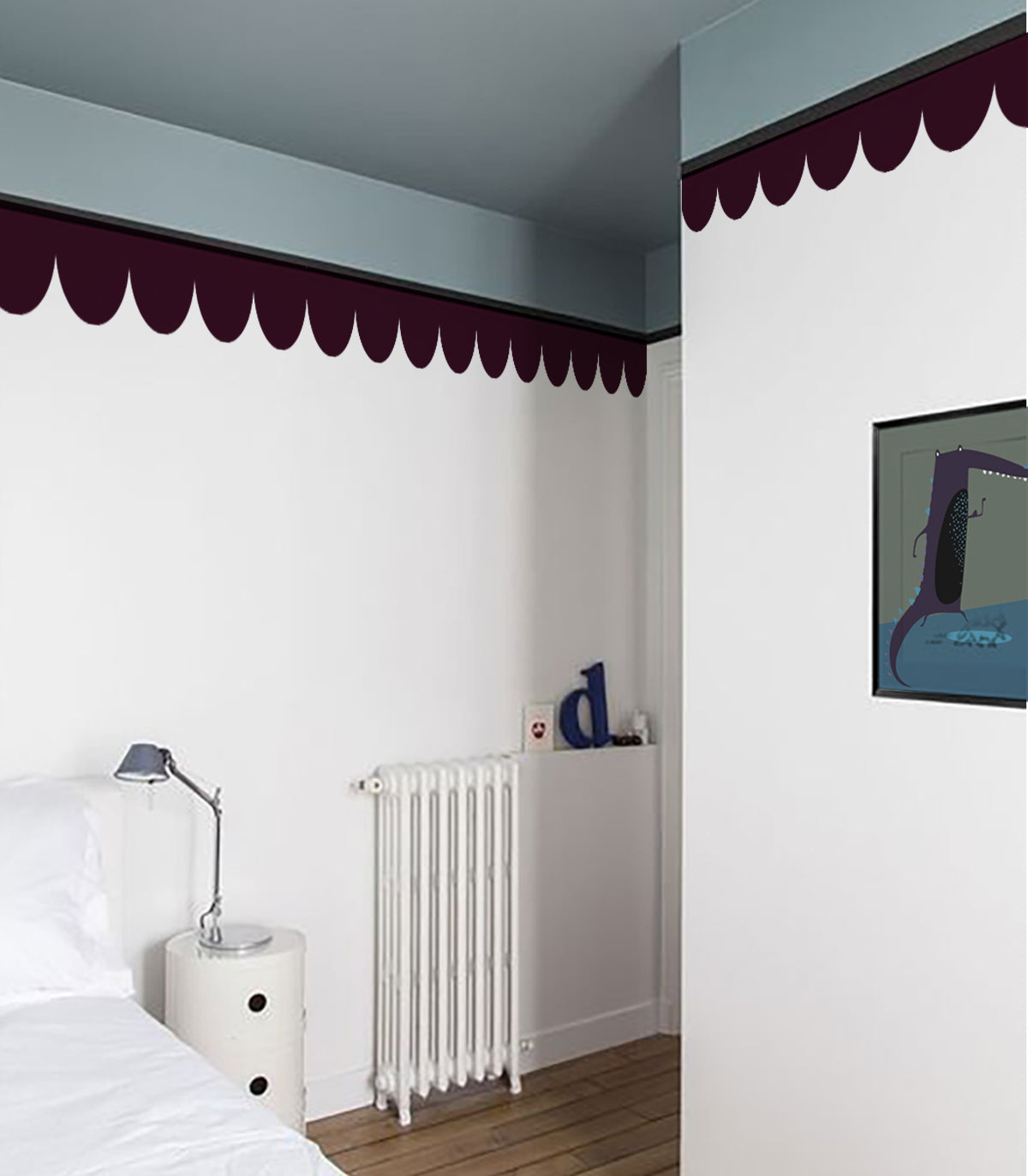 Border Seashell Plum Wine - Wallcolors®
