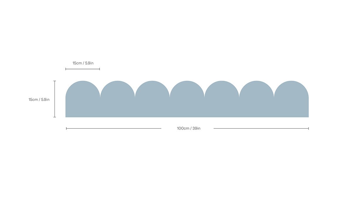 Border Seashell Steel Blue - Wallcolors®