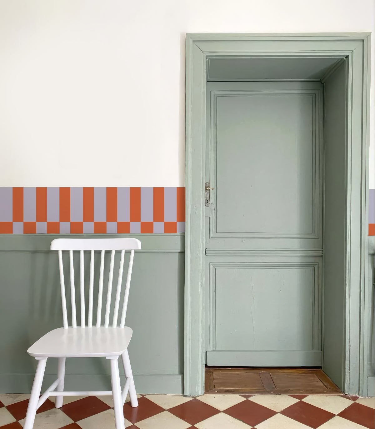 Border Tetris Burnt Terracotta - Wallcolors®
