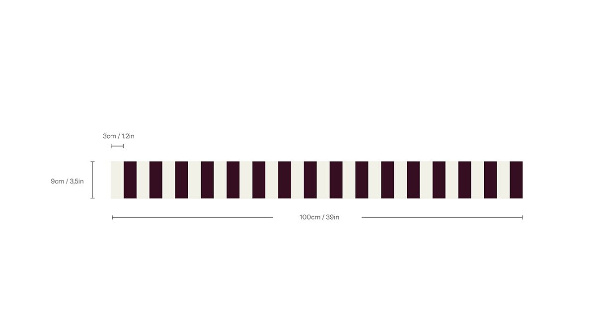 Border Stripe Deep Burgundy - Wallcolors®