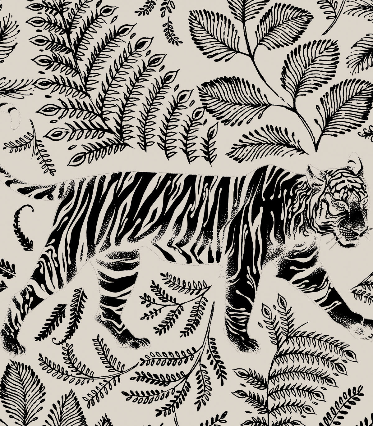 Tapeta Camouflaged Tiger White