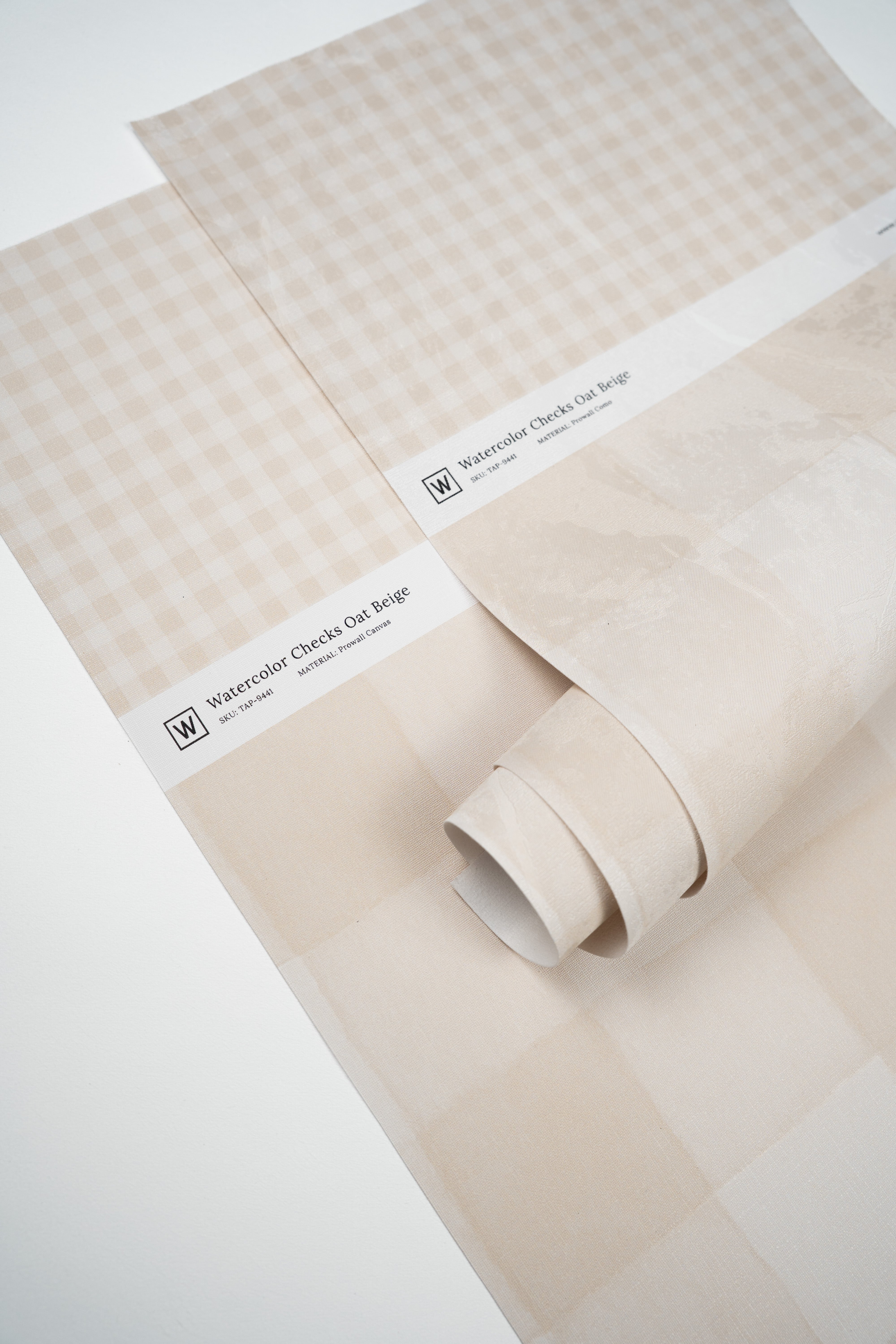 Tapeta Watercolor Checks Oat Beige