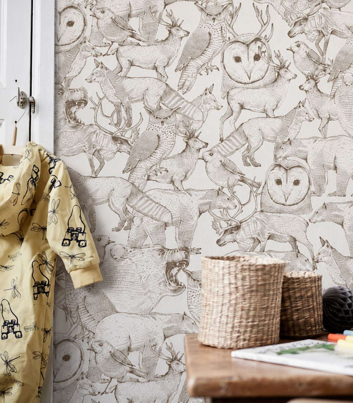 Tapeta Forest Friends Brown