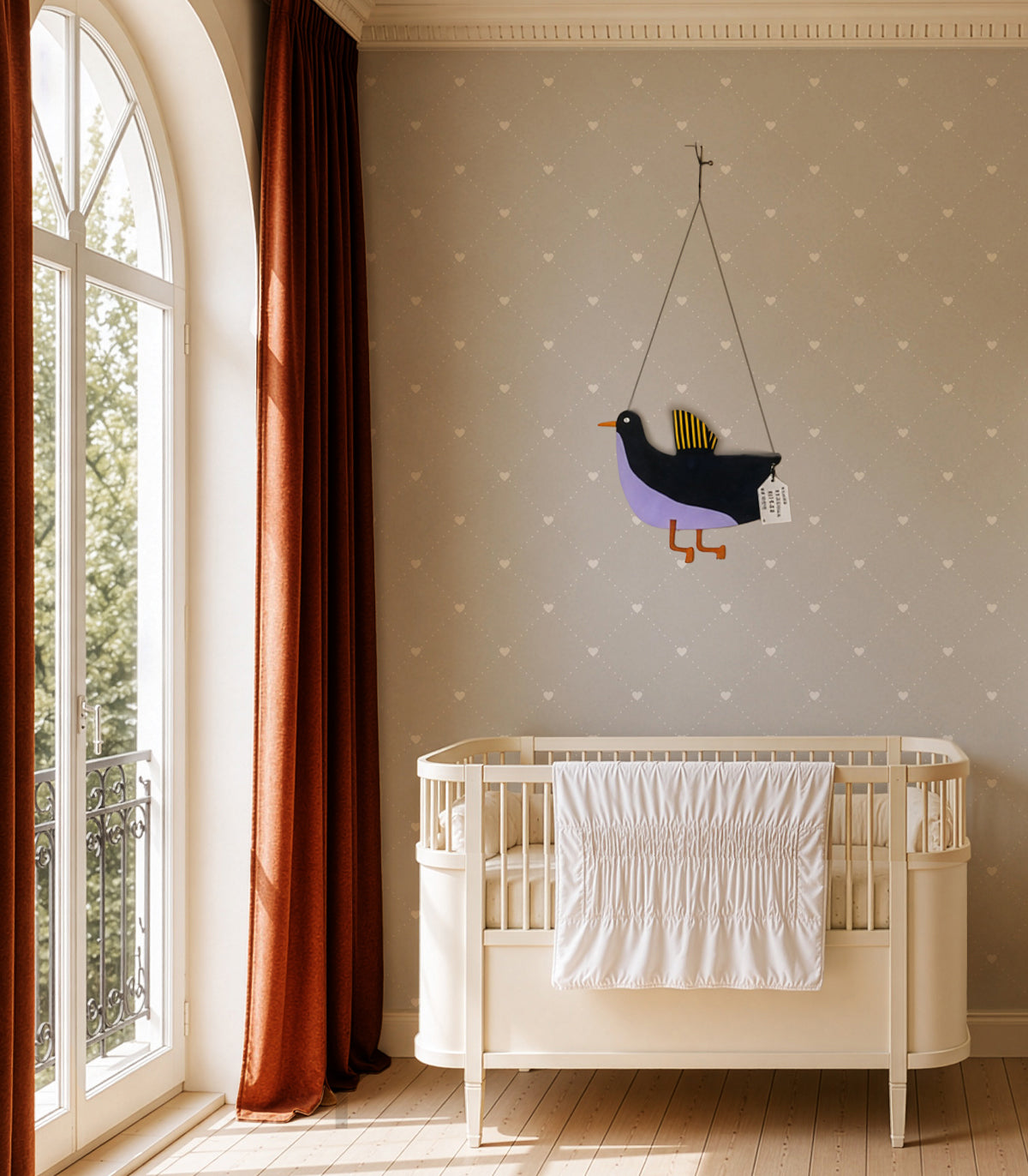 Tapeta Heart Lattice Pearl Grey