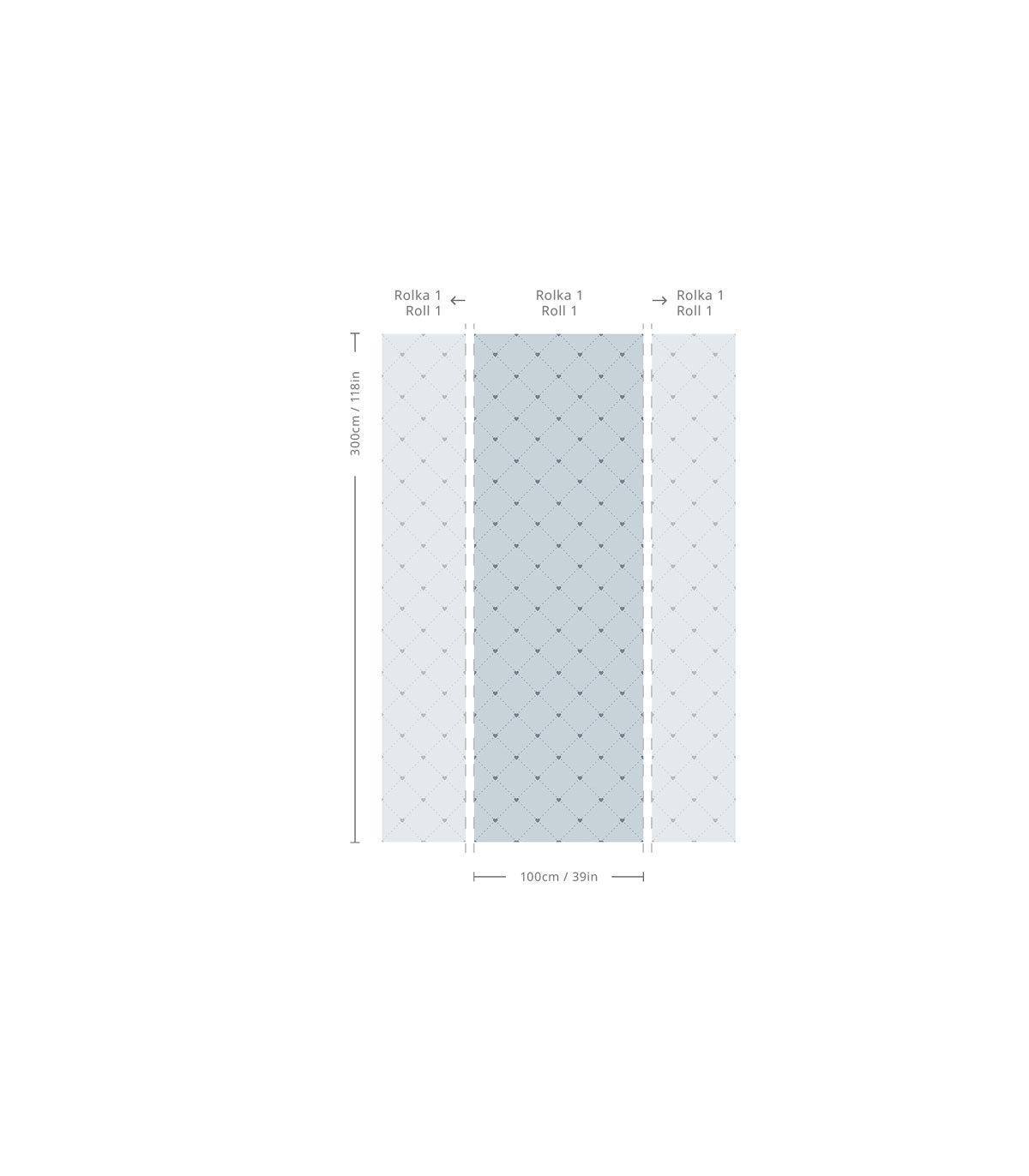 Tapeta Heart Lattice Powder Blue