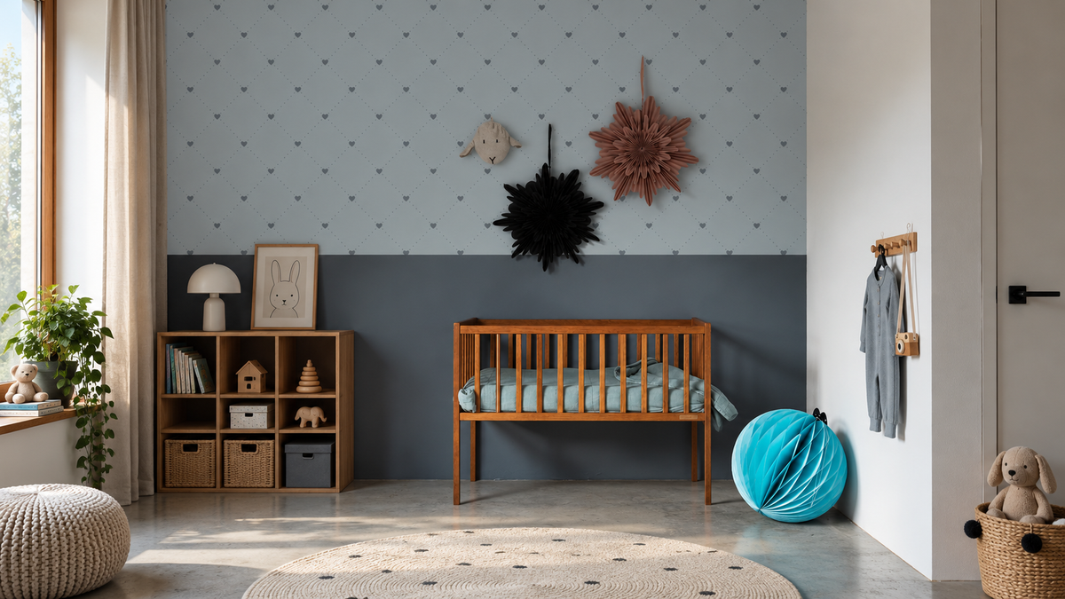 Tapeta Heart Lattice Powder Blue