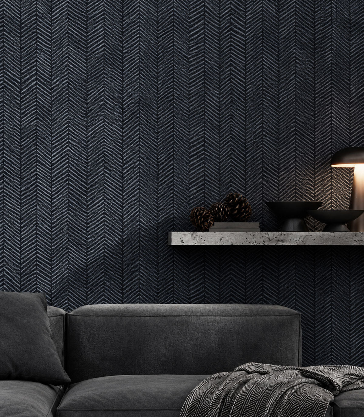 Tapeta Herringbone Blue
