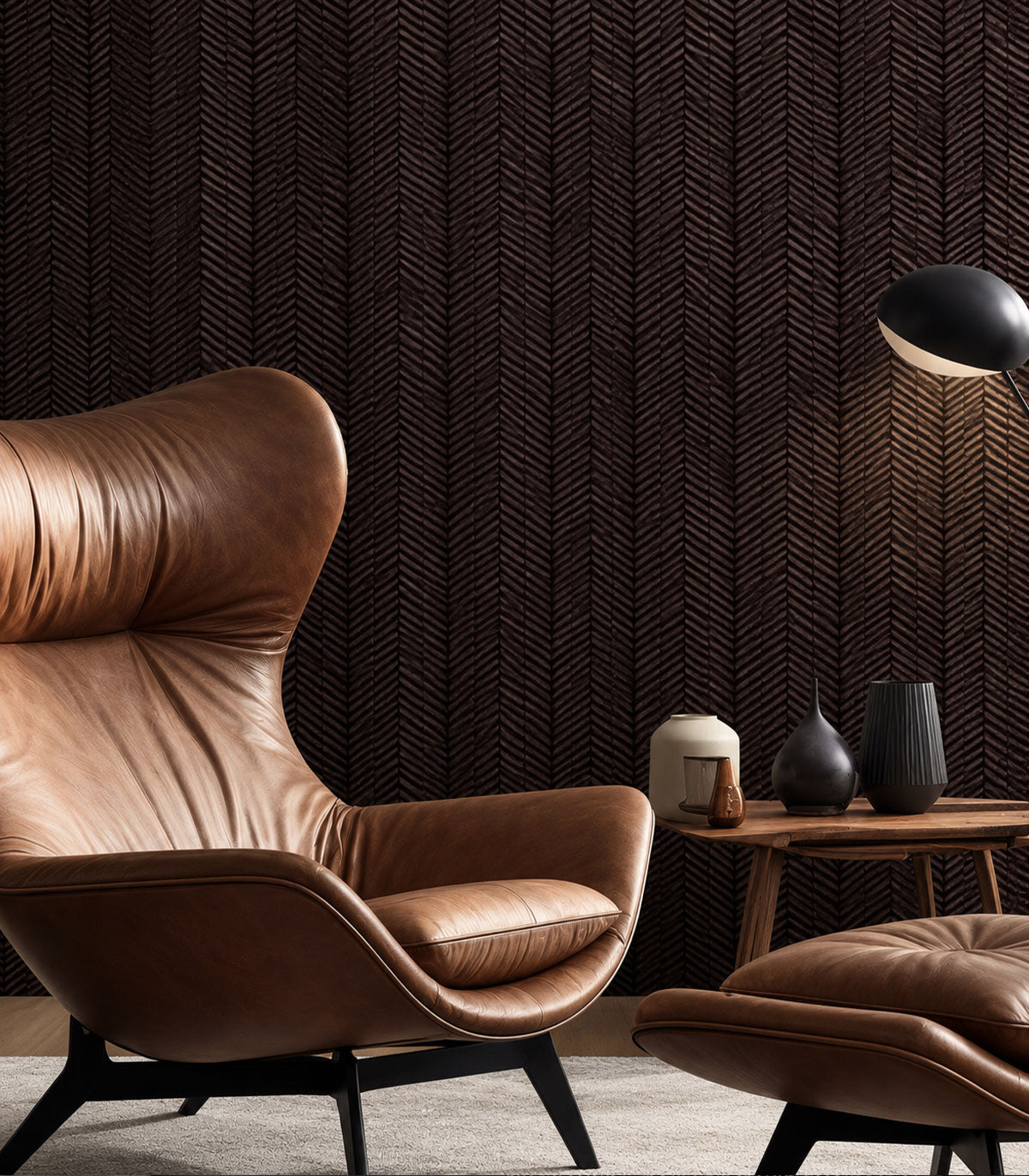 Tapeta Herringbone Burgundy