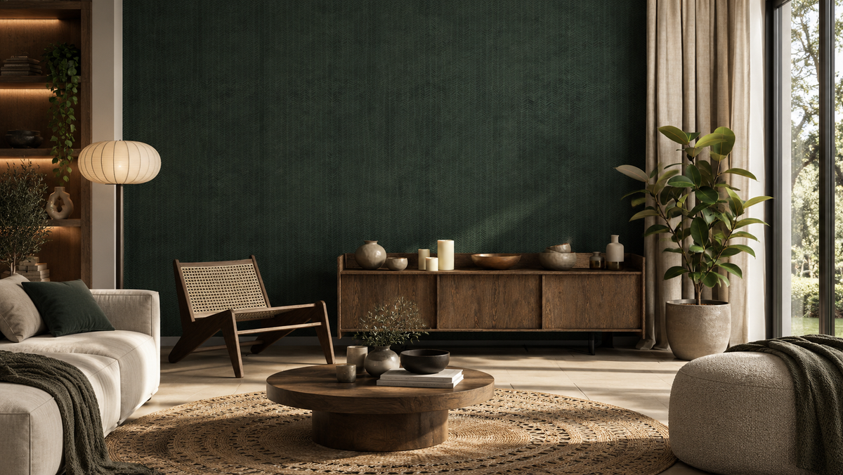 Tapeta Herringbone green