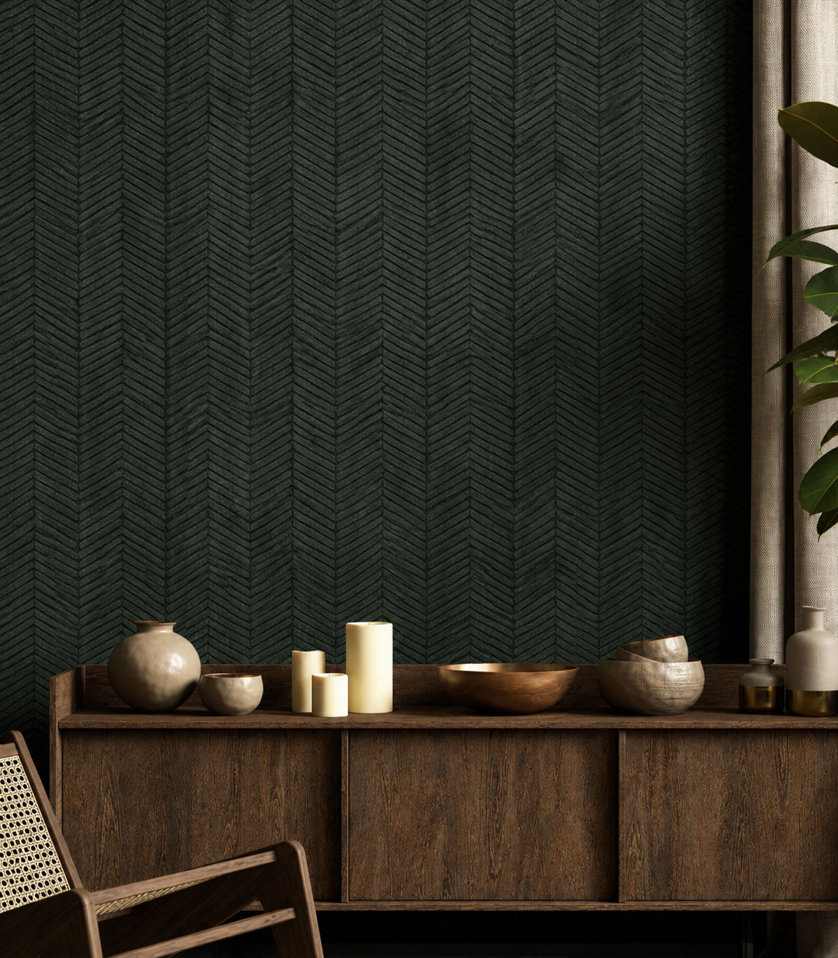 Tapeta Herringbone green