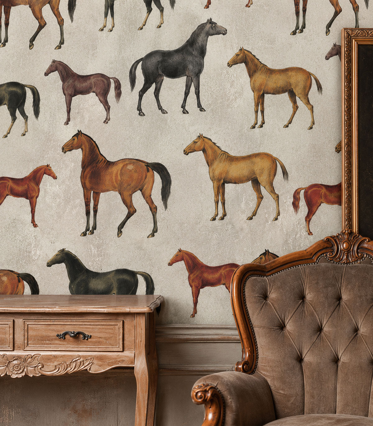 Tapeta Horses Beige