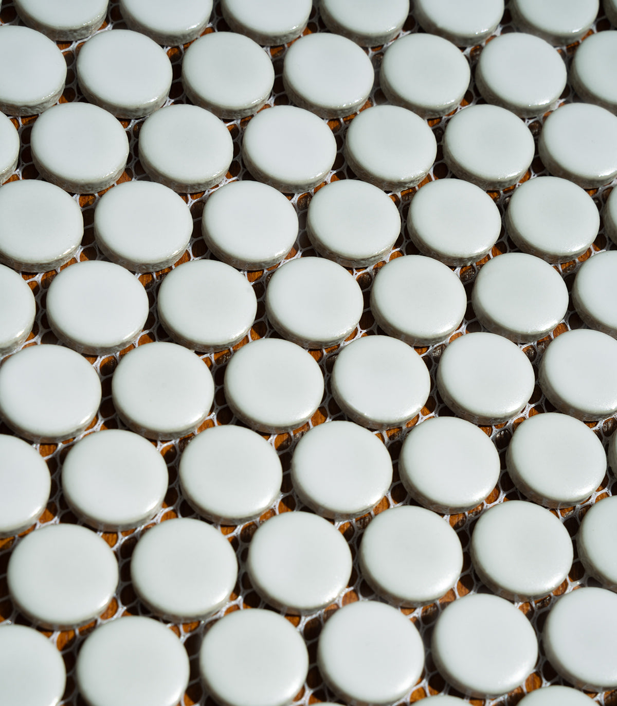 Mozaika penny dots white matte