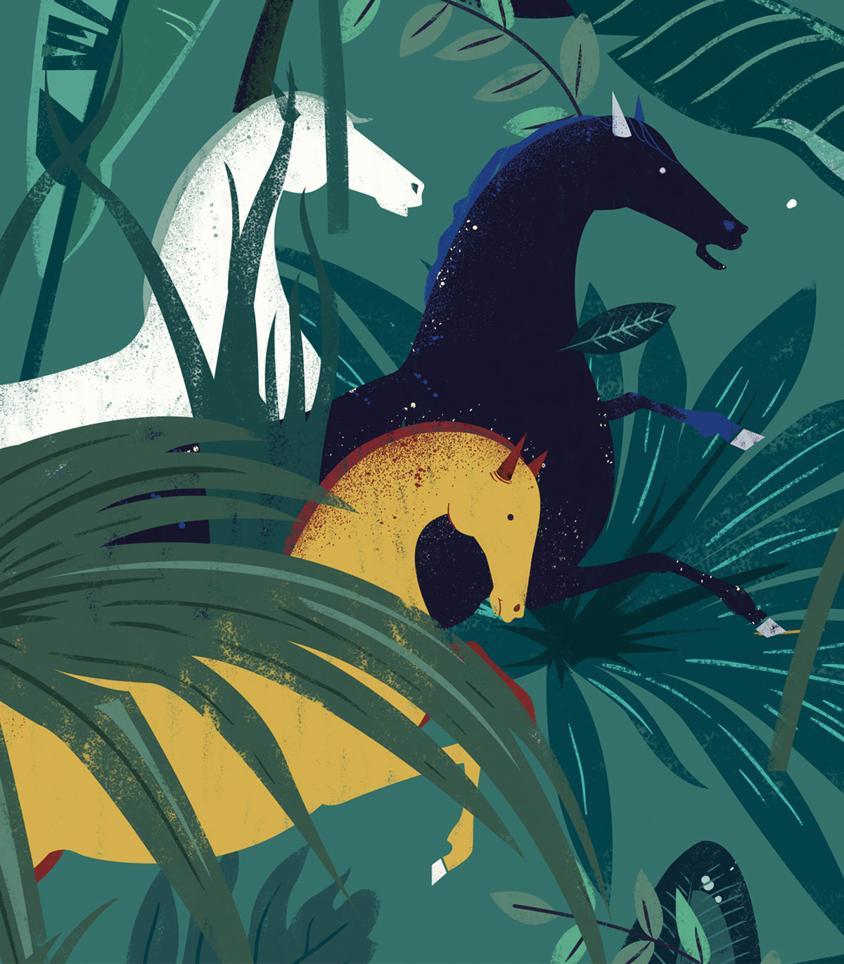 Tapeta Dream Horses Turquoise