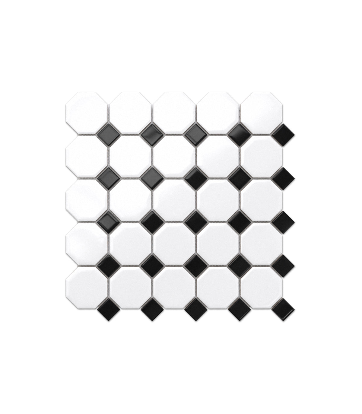 Mozaika octagon white classic matte