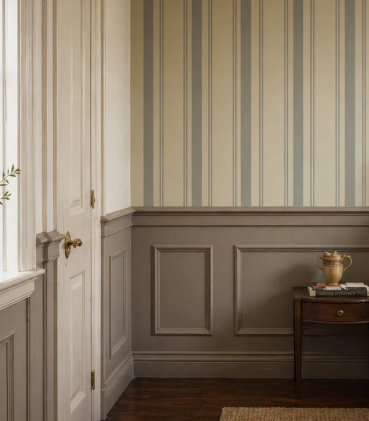 Tapeta Soft Stripe Mist Blue