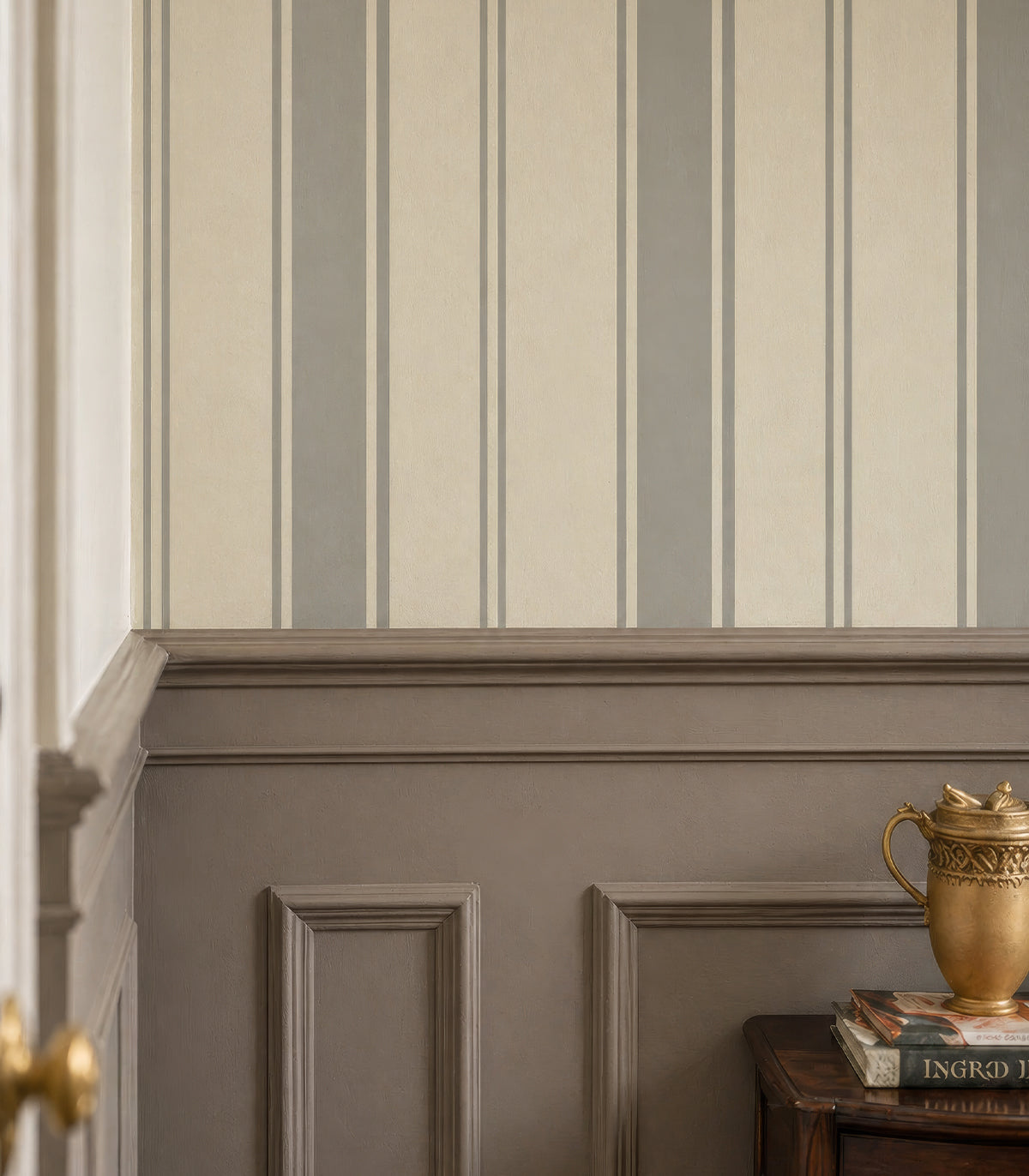 Tapeta Soft Stripe Mist Blue