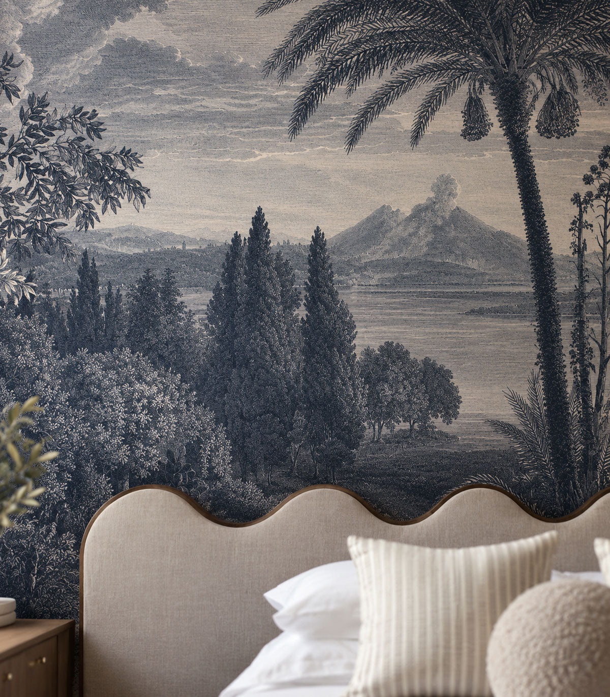 Tapeta Tropical Volcano Vista blue