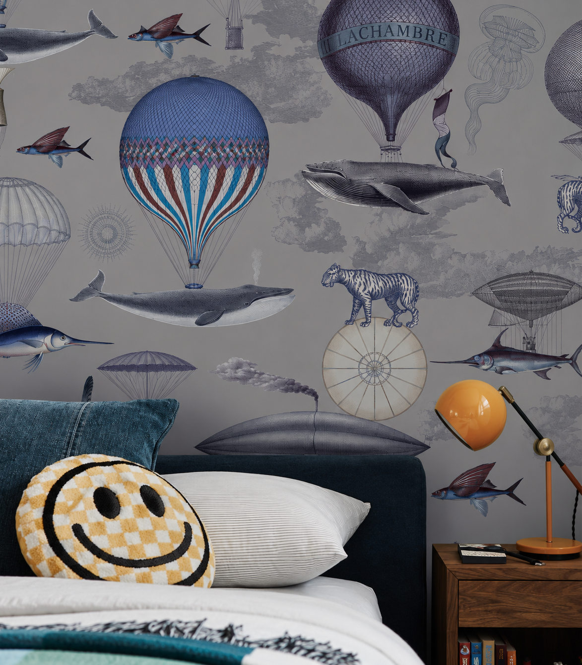 Tapeta Vintage balloons purple