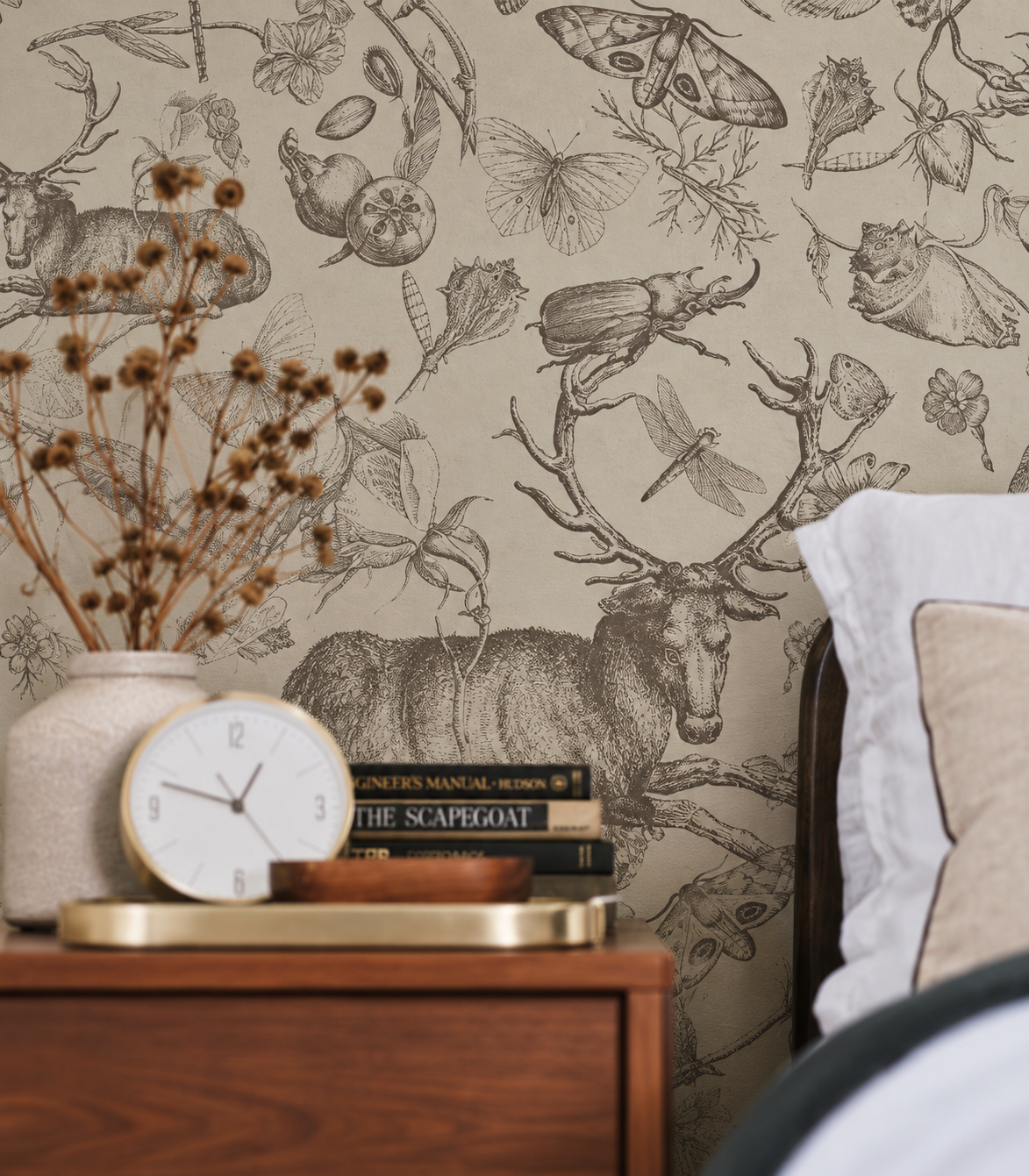 Tapeta Vintage botanic light brown