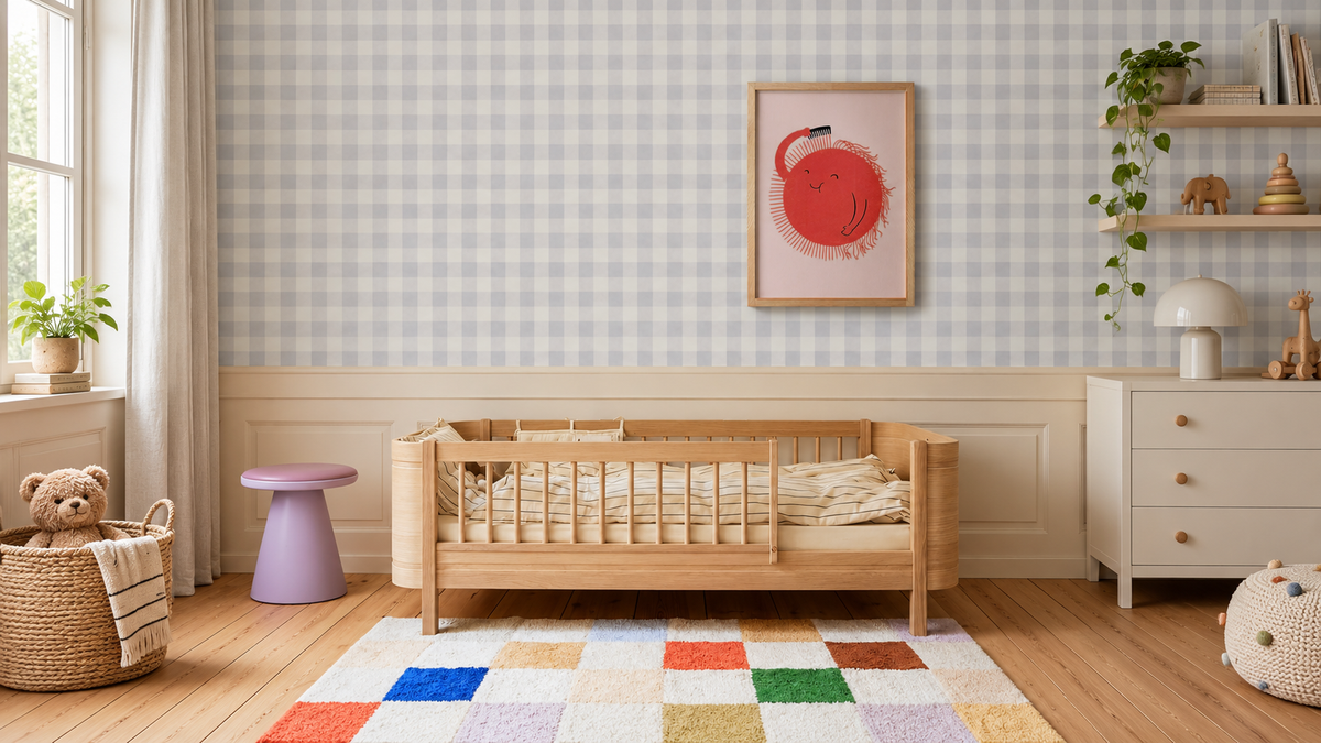 Tapeta Watercolor Checks Lavender Haze