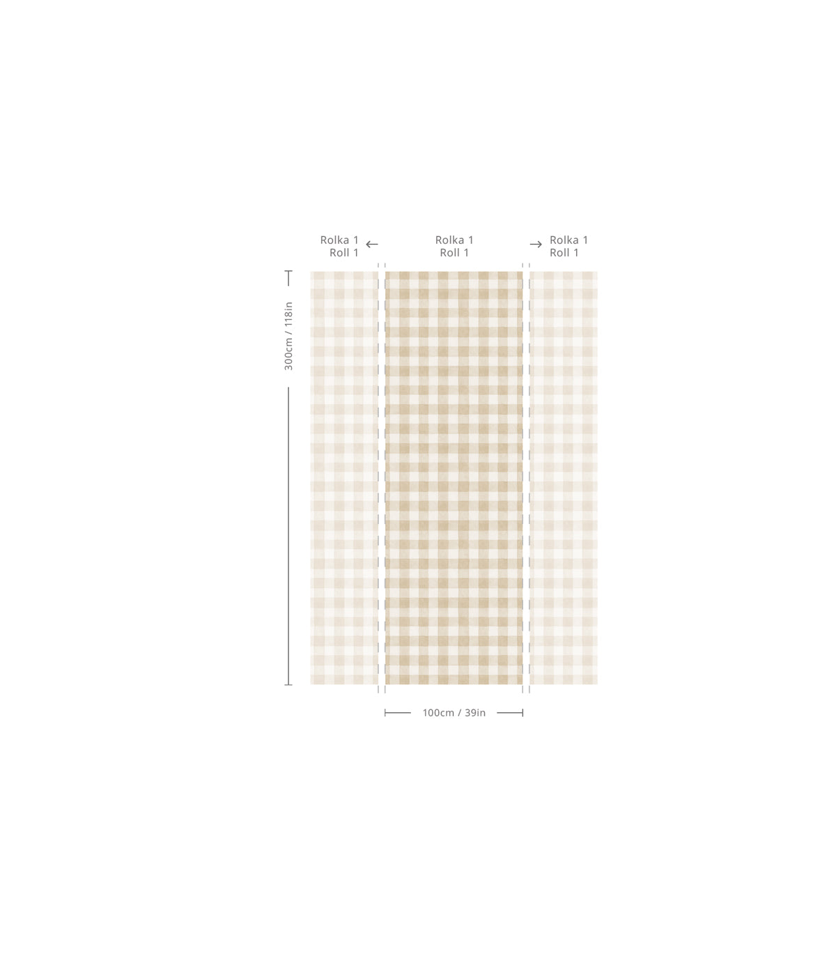 Tapeta Watercolor Checks Sand Beige