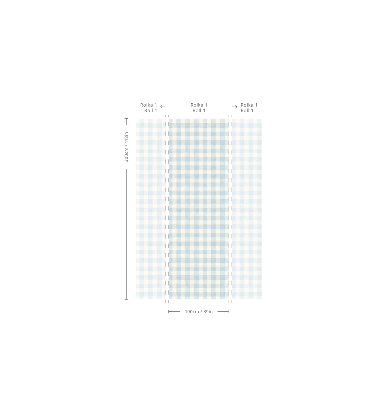 Tapeta Watercolor Checks Sky Blue