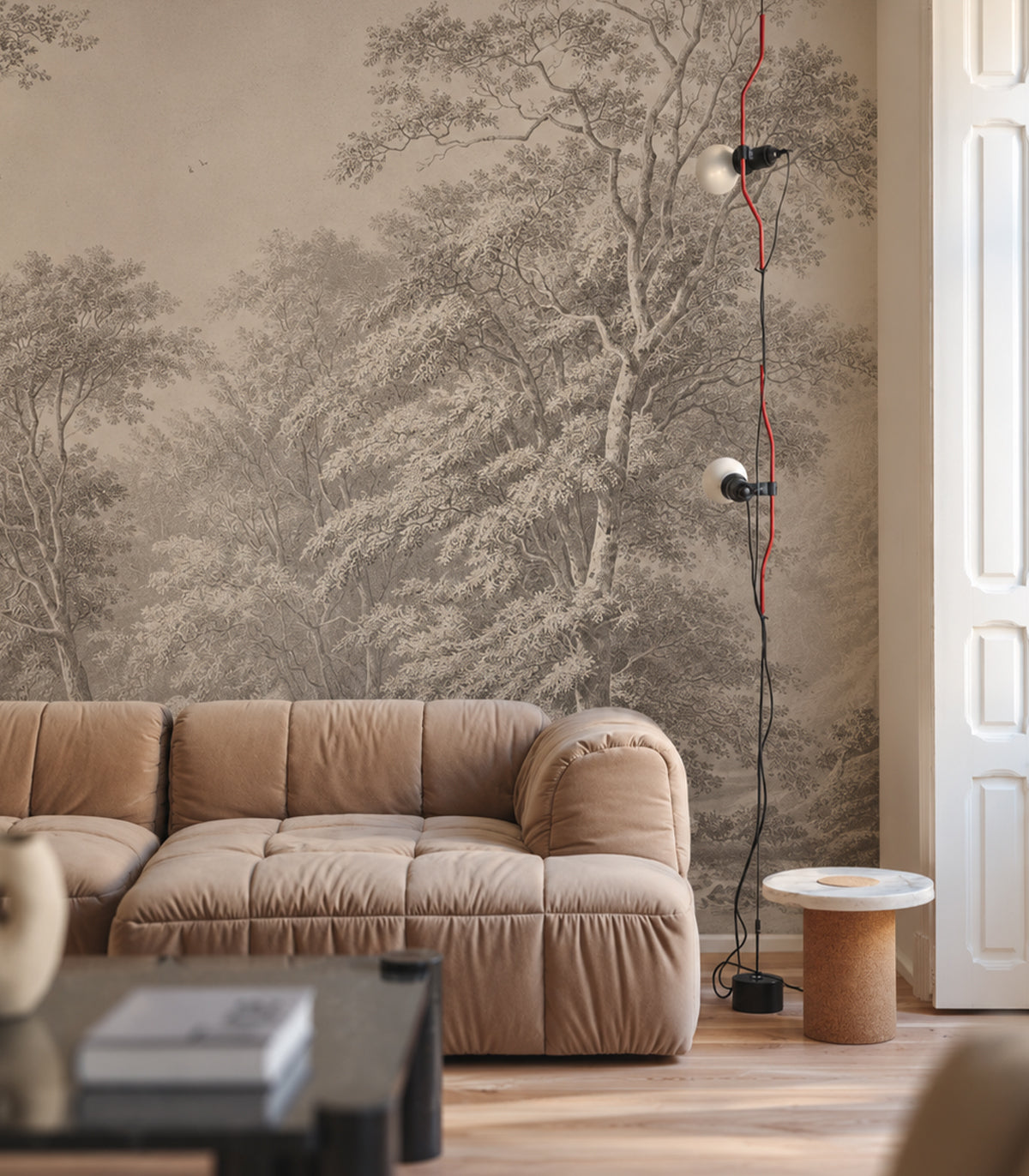 Tapeta Watercolor Grove Beige