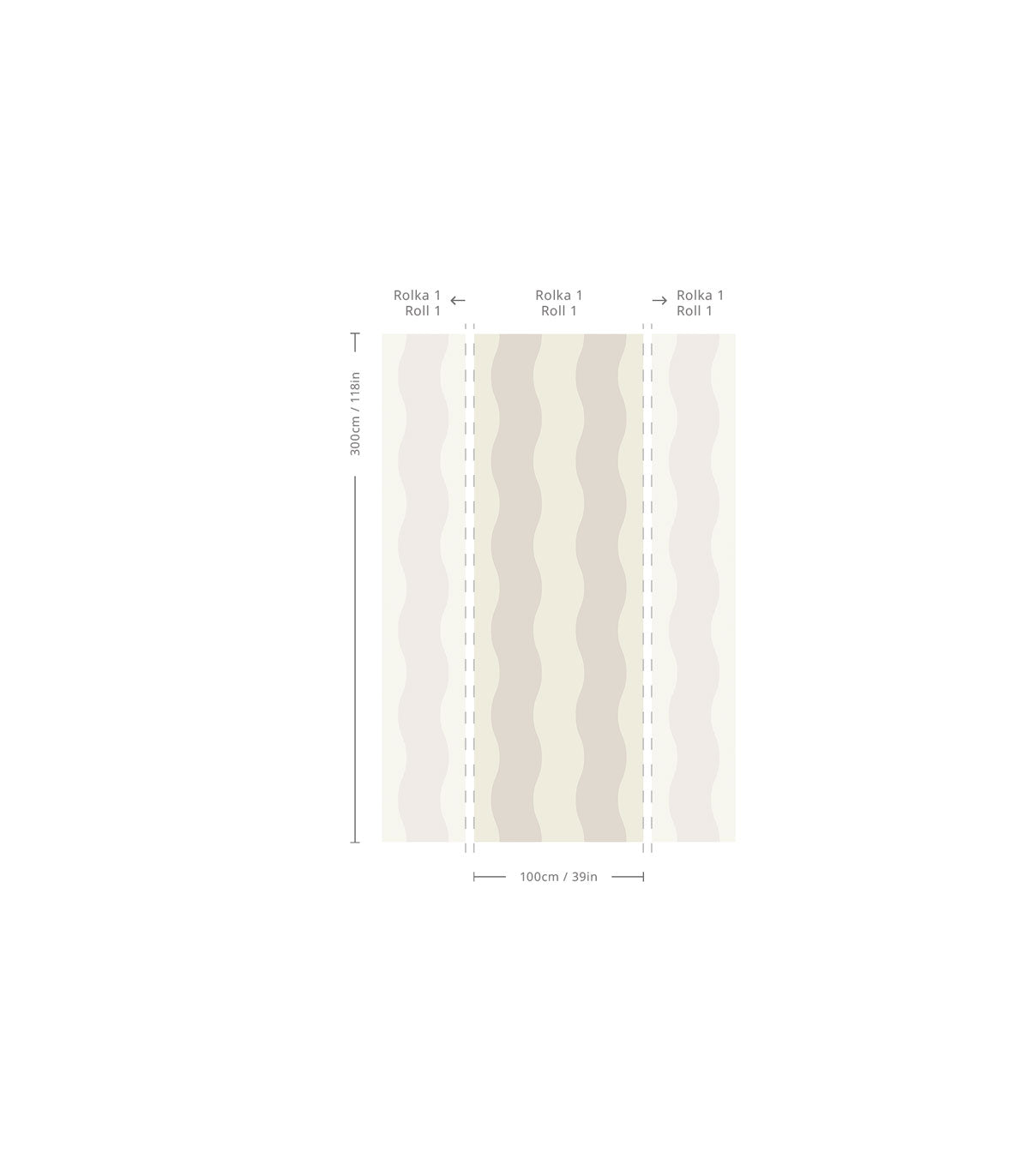Tapeta Wave Stripe Flora White