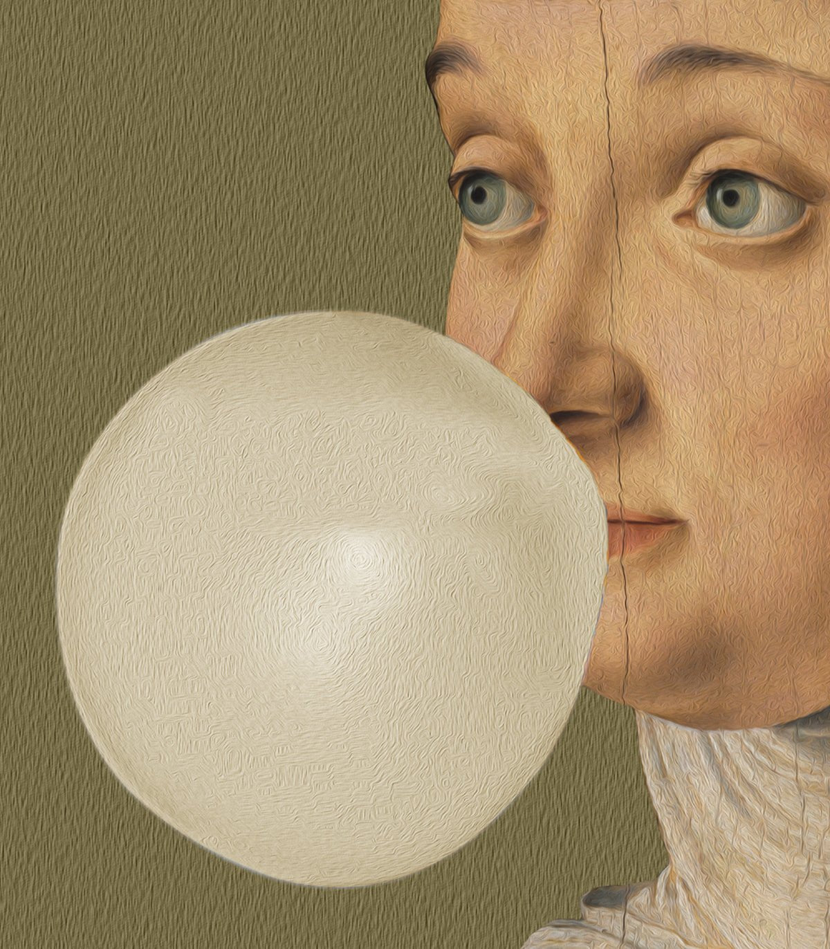 Dots Woman with Bubble Gum Olive - Wallcolors®